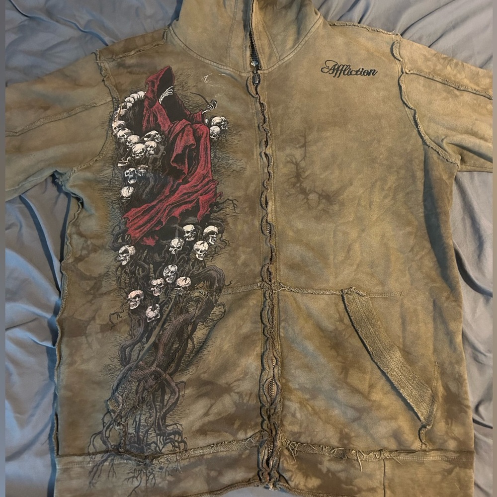 insanely rare affliction zip up hoodie